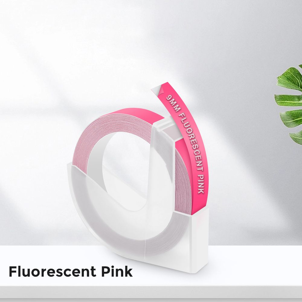Vixic d'étiquettes en plastique pour imprimante Dymo étiqueteuse bandes de gaufrage 3D compatible avec Dymo 12965 étiqueteuse Omega 9mm 1PC Type Fluorescent 9mm - vue 2