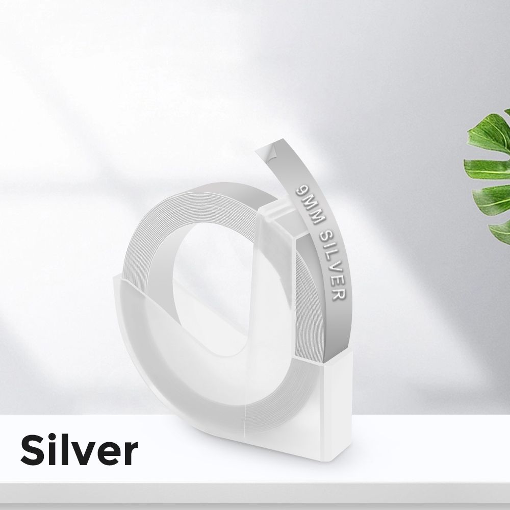 Vixic d'étiquettes en plastique pour imprimante Dymo étiqueteuse bandes de gaufrage 3D compatible avec Dymo 12965 étiqueteuse Omega 9mm 1PC Type Yellow 9mm - vue 3