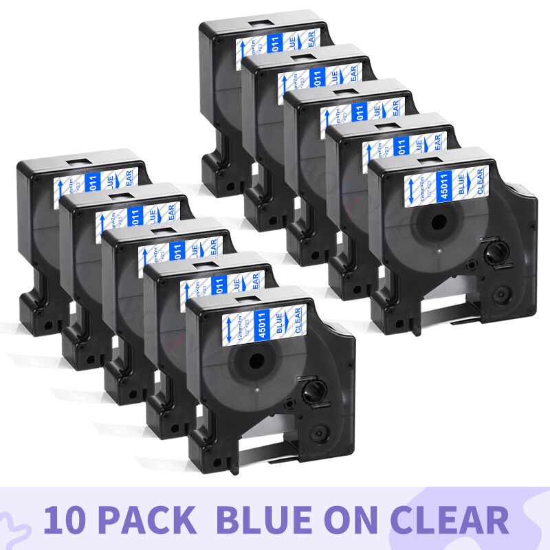 IBOQVZG Étiqueteuse pour Dymo D1 Label Manager Rubans 10PK 12mm 45010 45013 45018 45022 45021 LM 160 Type 10PK on Clear 6mm - vue 2