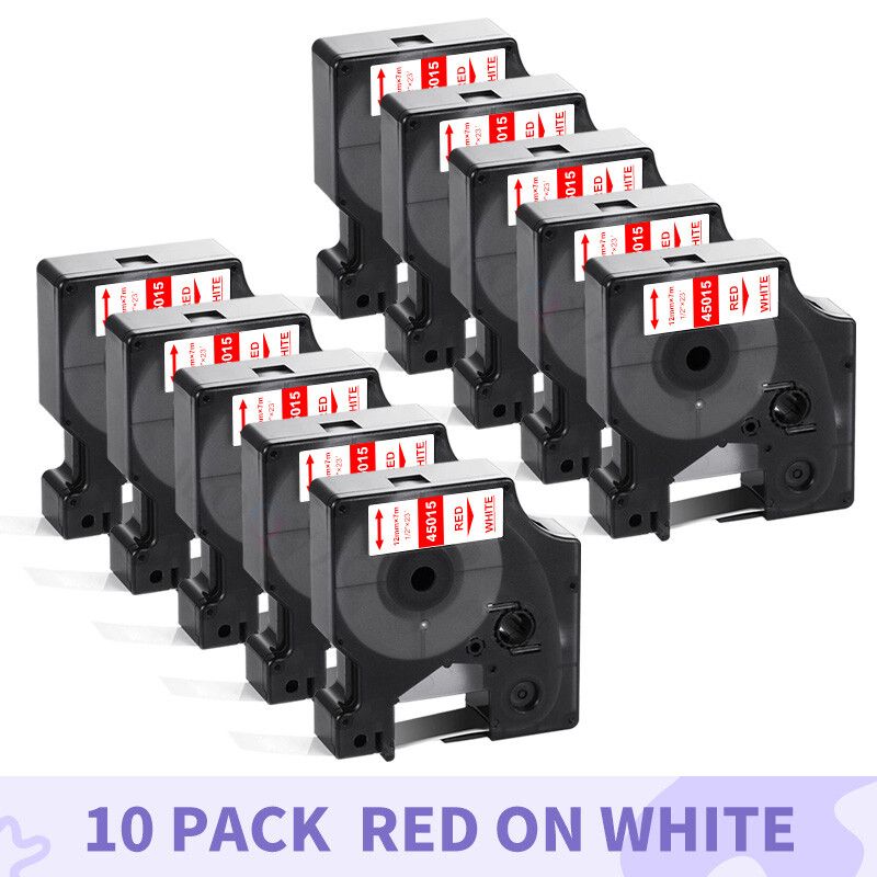 IBOQVZG Étiqueteuse pour Dymo D1 Label Manager Rubans 10PK 12mm 45010 45013 45018 45022 45021 LM 160 Type 10PK on 12mm