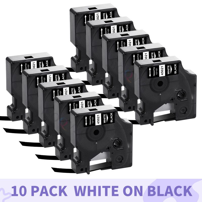 IBOQVZG Étiqueteuse pour Dymo D1 Label Manager Rubans 10PK 12mm 45010 45013 45018 45022 45021 LM 160 Type 10PK on 9mm