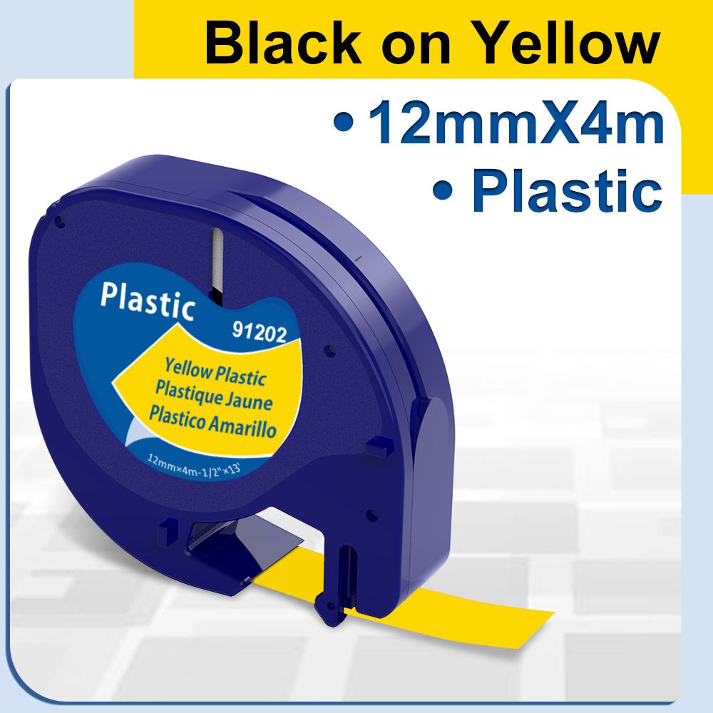 91201 12267 Compatible pour Dymo Letra Tag Plastic Tape 12mm * 4m sur LT 91331 12267 LT 91201 12267 pour LT 100 LT Type Plastic 12mm - vue 4