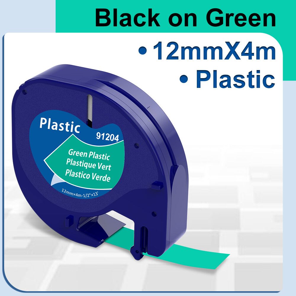 91201 12267 Compatible pour Dymo Letra Tag Plastic Tape 12mm * 4m sur LT 91331 12267 LT 91201 12267 pour LT 100 LT Type Plastic 12mm - vue 2