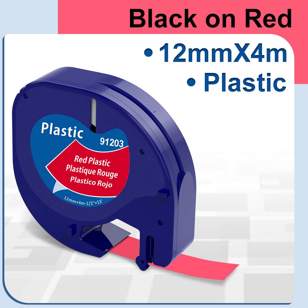 91201 12267 Compatible pour Dymo Letra Tag Plastic Tape 12mm * 4m sur LT 91331 12267 LT 91201 12267 pour LT 100 LT Type Plastic 12mm - vue 3