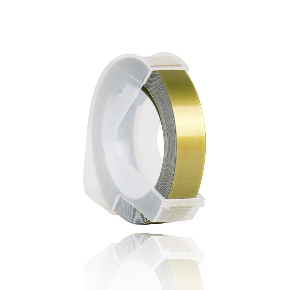 Ruban d'étiquettes gaufrage 3D compatible avec imprimante Motex Vopewriter étiqueteuse Dymo 12965 E101 1540 1610 1880 9mm 1PC Type Gold