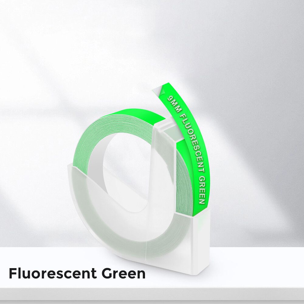 pour étiqueteuse manuelle Dymo étiqueteuse ruban de gaufrage 3D étiqueteuse Motex E101 9mm 12965 1610 1 pièce Type W on Flu. 9mm - vue 2