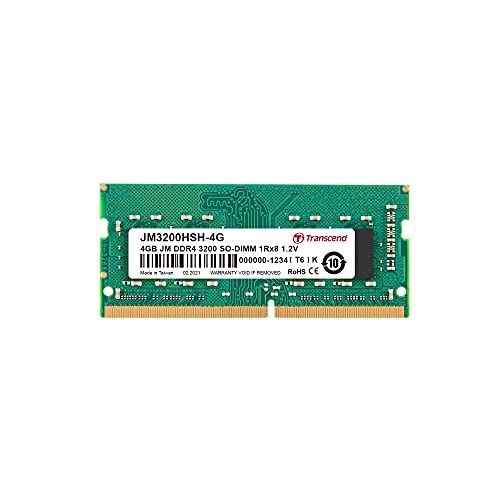 Transcend JetRAM DDR4 module 4 Go SO DIMM 260 broches 3200 MHz / PC4 25600 CL22 1.2 V mémoire sans tampon non ECC