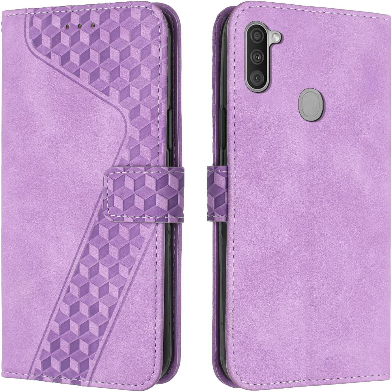 Coque Pour Samsung Galaxy A11 / Galaxy M11, Étui Housse Protection En Cuir Pu [Pochette De Portefeuille] [Magnétique], Antichoc Etui À Rabat Pour Samsung A11 / M11 (Violet)