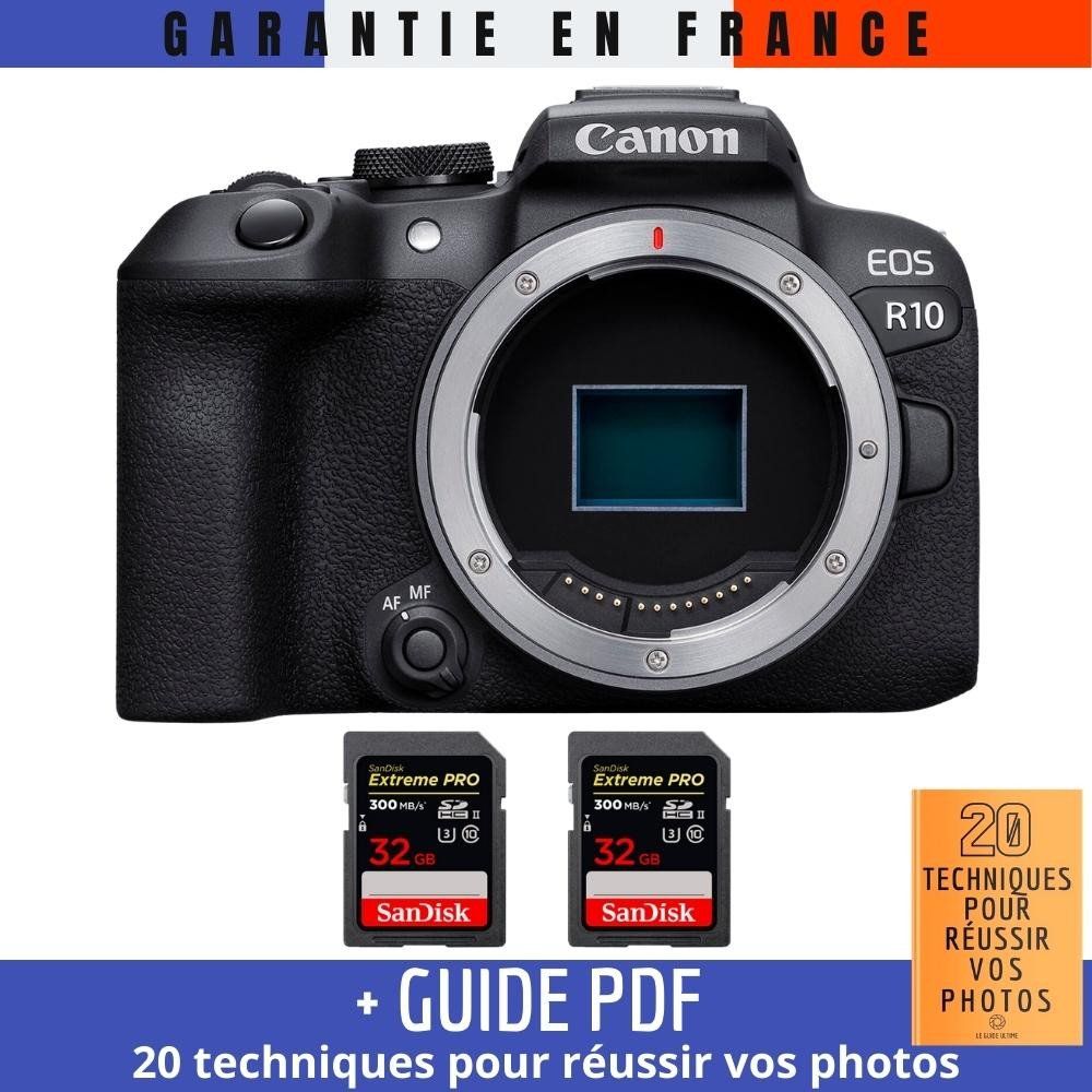 Canon EOS R10 + 2 SanDisk Extreme PRO UHS II SDXC 300 MB/ + Guide PDF '20 TECHNIQUES POUR RÉUSSIR VOS PHOTOS - vue 2