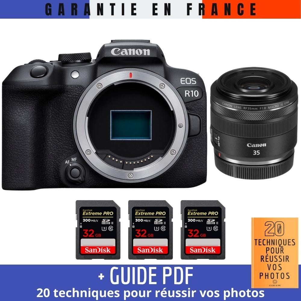 Canon EOS R10 + RF 35mm F1.8 IS Macro STM + 3 SanDisk Extreme PRO UHS II SDXC 300 MB/ + Guide PDF '20 TECHNIQUES POUR RÉUSSIR VOS PHOTOS - vue 2