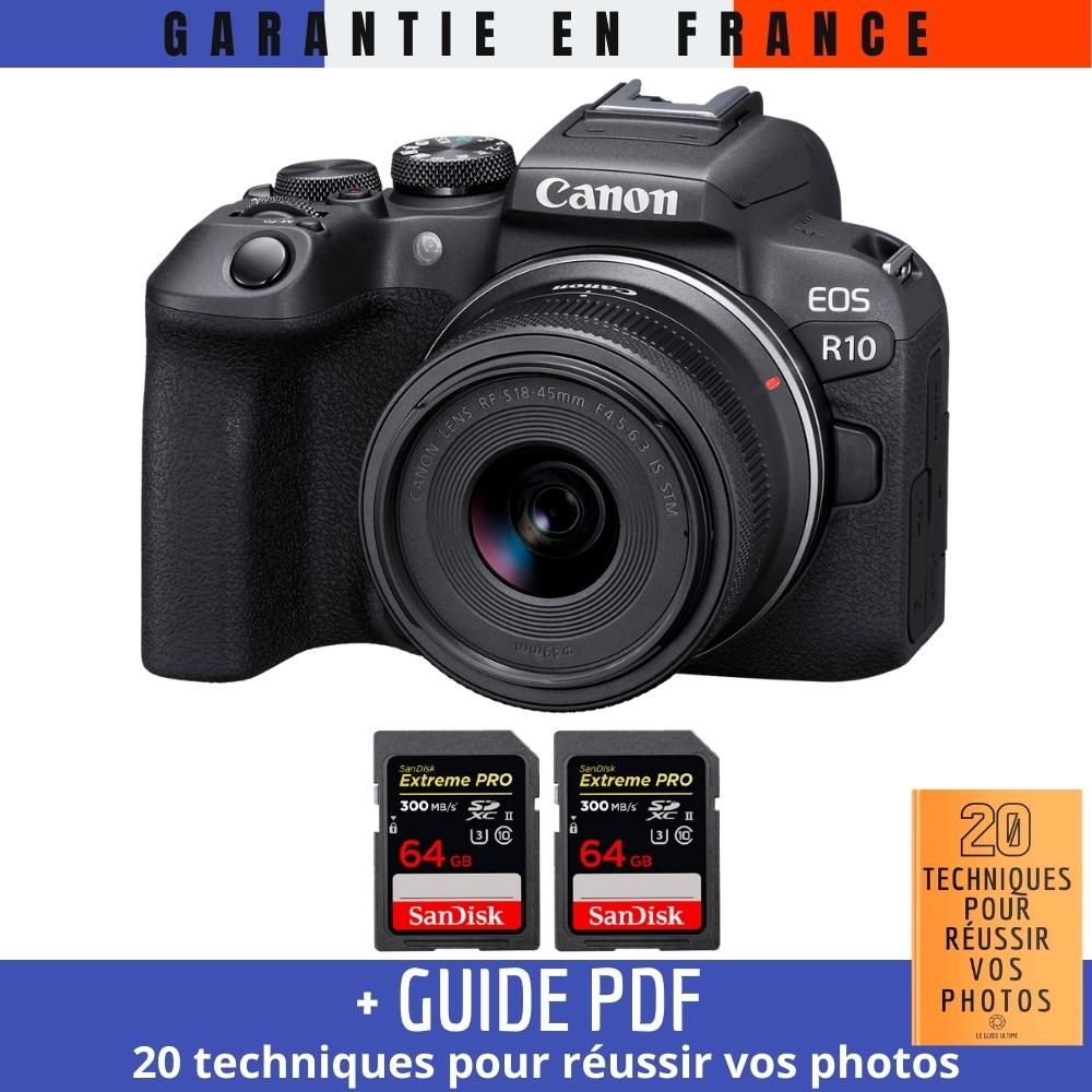 Canon EOS R10 + RF 18 45mm F4.5 6.3 IS STM + 2 SanDisk Extreme PRO UHS II SDXC 300 MB/ + Guide PDF '20 TECHNIQUES POUR RÉUSSIR VOS PHOTOS - vue 3