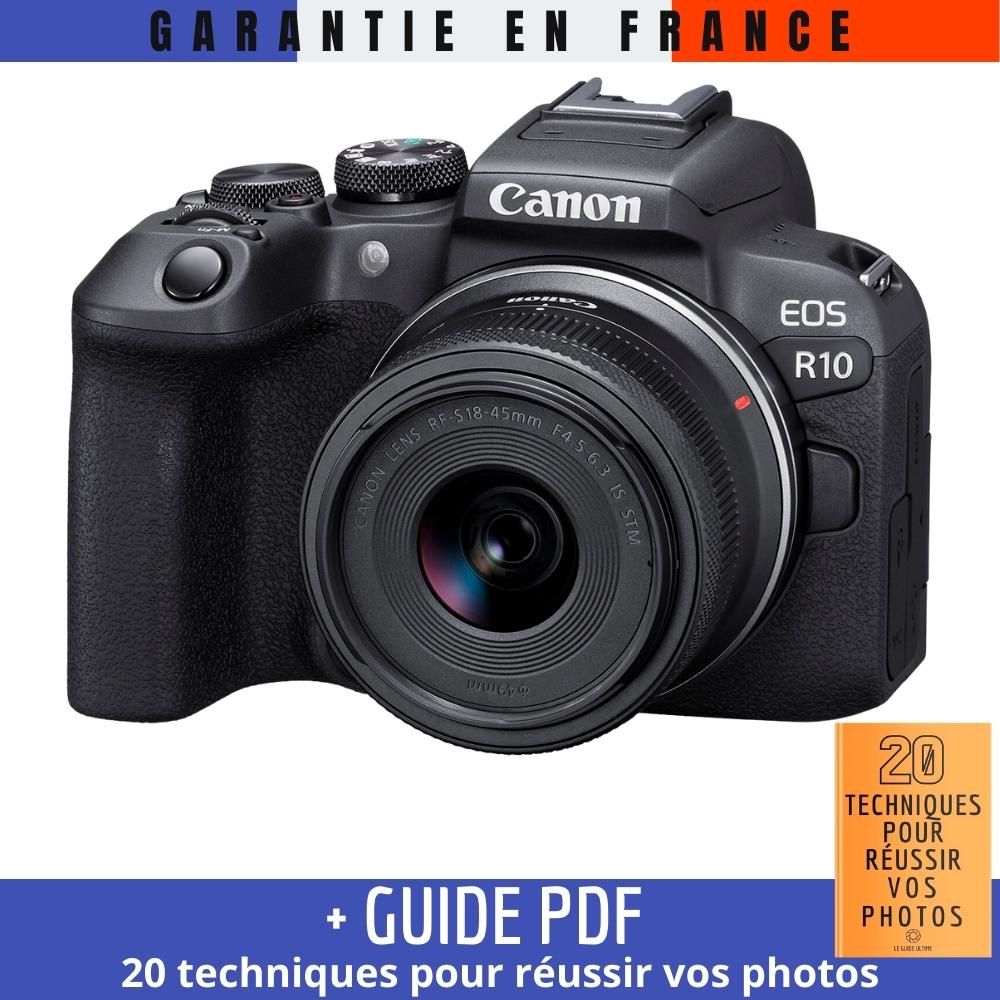 Canon EOS R10 + RF-S 18-45mm f/4.5-6.3 IS STM + Guide PDF '20 TECHNIQUES POUR RÉUSSIR VOS PHOTOS