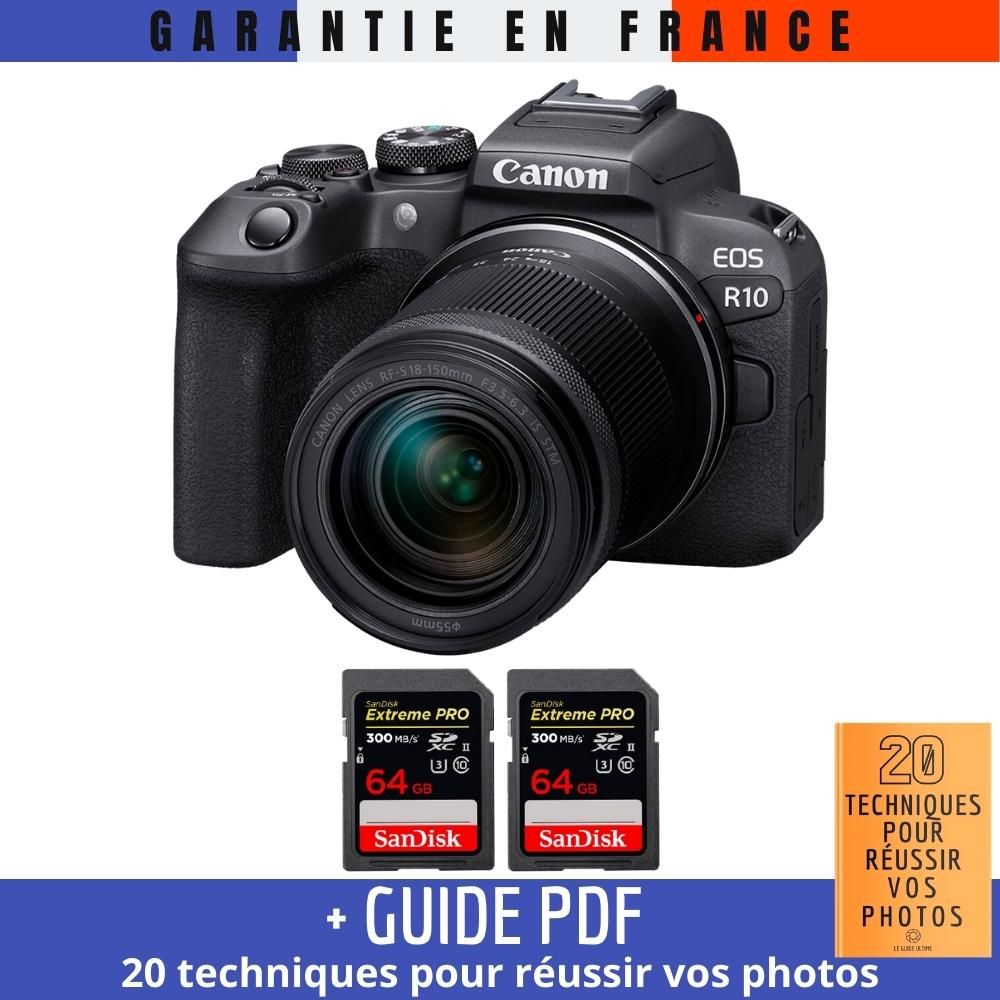Canon EOS R10 + RF 18 150mm F4.5 6.3 IS STM + 2 SanDisk Extreme PRO UHS II SDXC 300 MB/ + Guide PDF '20 TECHNIQUES POUR RÉUSSIR VOS PHOTOS - vue 3