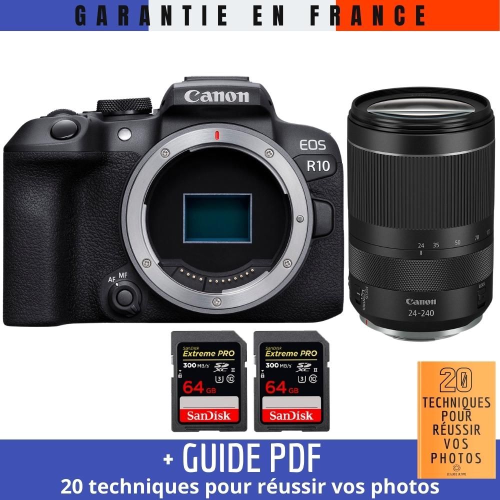 Canon EOS R10 + RF 24 240mm F4 6.3 IS USM + 2 SanDisk Extreme PRO UHS II SDXC 300 MB/ + Guide PDF '20 TECHNIQUES POUR RÉUSSIR VOS PHOTOS - vue 3