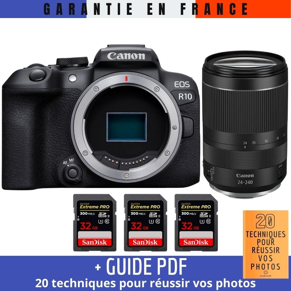 Canon EOS R10 + RF 24 240mm F4 6.3 IS USM + 3 SanDisk Extreme PRO UHS II SDXC 300 MB/ + Guide PDF '20 TECHNIQUES POUR RÉUSSIR VOS PHOTOS - vue 2