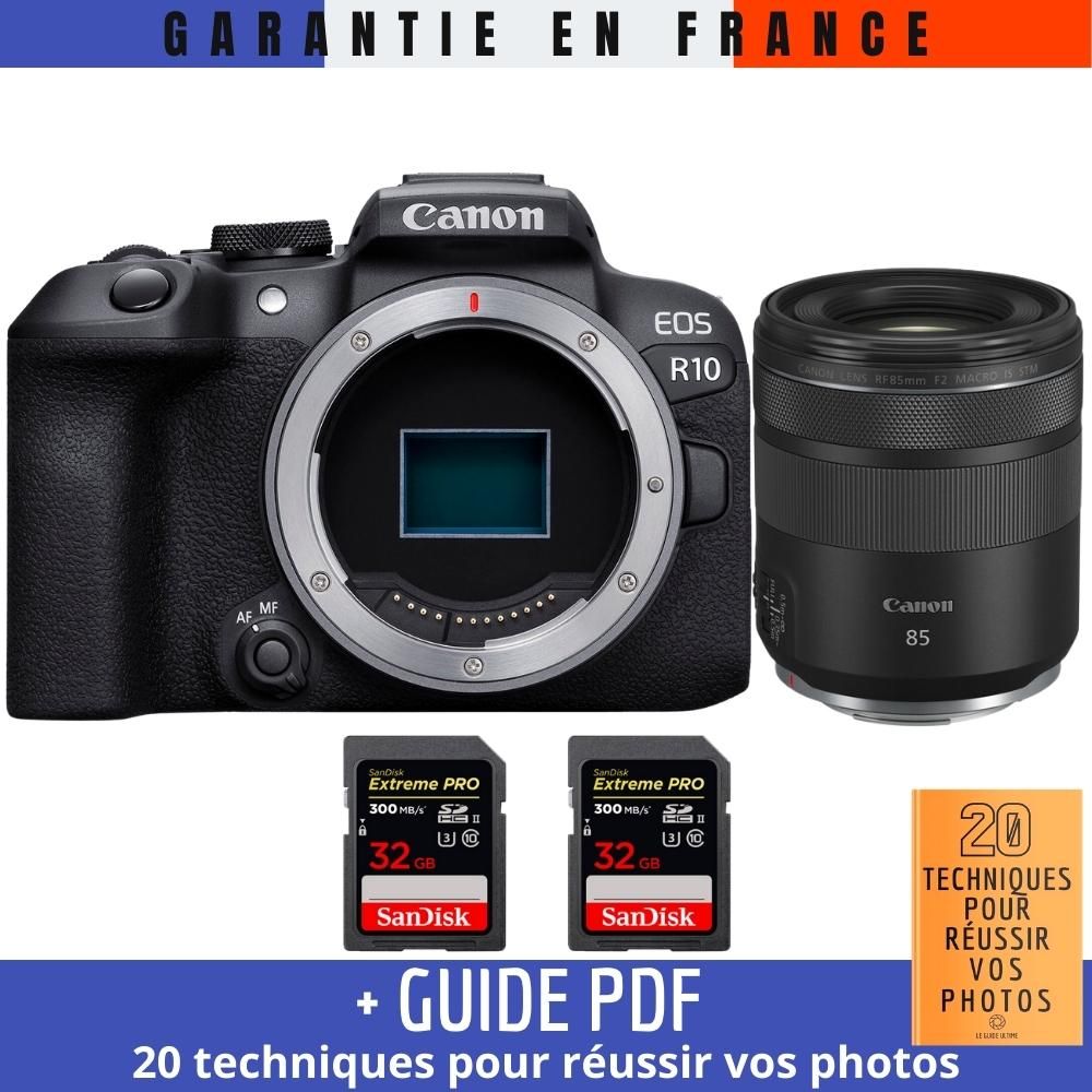 Canon EOS R10 + RF 85mm F2 Macro IS STM + 2 SanDisk Extreme PRO UHS II SDXC 300 MB/ + Guide PDF '20 TECHNIQUES POUR RÉUSSIR VOS PHOTOS - vue 2