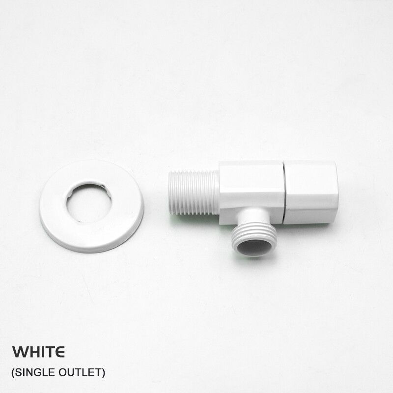 Vanne d'Angle en Laiton,Cuivre,Or Rose,Noir,Blanc,pour Cuisine,HOToilet,Contrôle de l'Eau Froide et Chaude,Vanne d'Arrêt,Connecteur G1/2 - Type 1 Outlet White