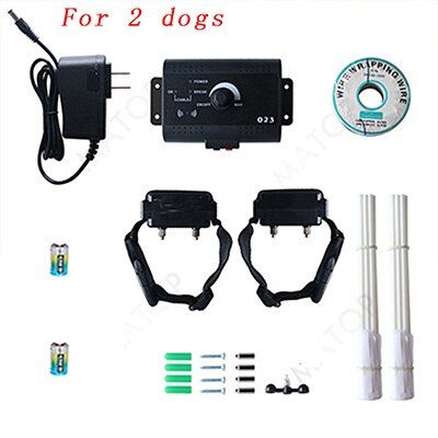 Ue Plug - Pour 2 Chiens - Collier De Clôture Électronique Sans Fil Pour Chiens, 2022 M, Étanche, Choc Sonore, Collier'entraînement Pour Chiens, Produits Pour Animaux De Compagnie, Répulsif Pour Chiens, Nouveauté 200