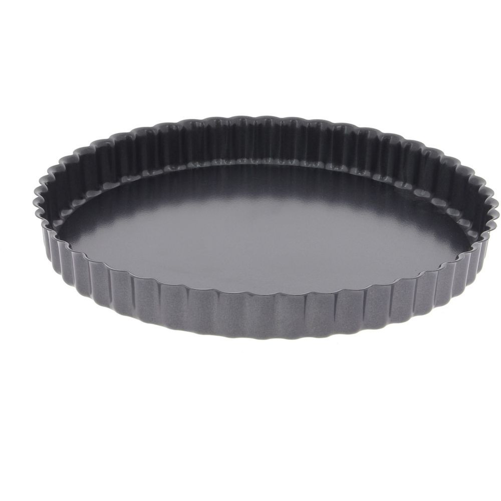 Moule À Tarte 32 Cm En Acier Anti Adhèrent Fond Fixe
