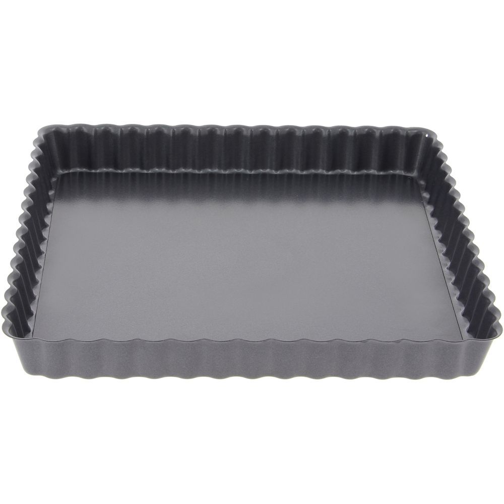 Moule à tarte carrée cannelé acier revêtu D23 x H2.7 cm