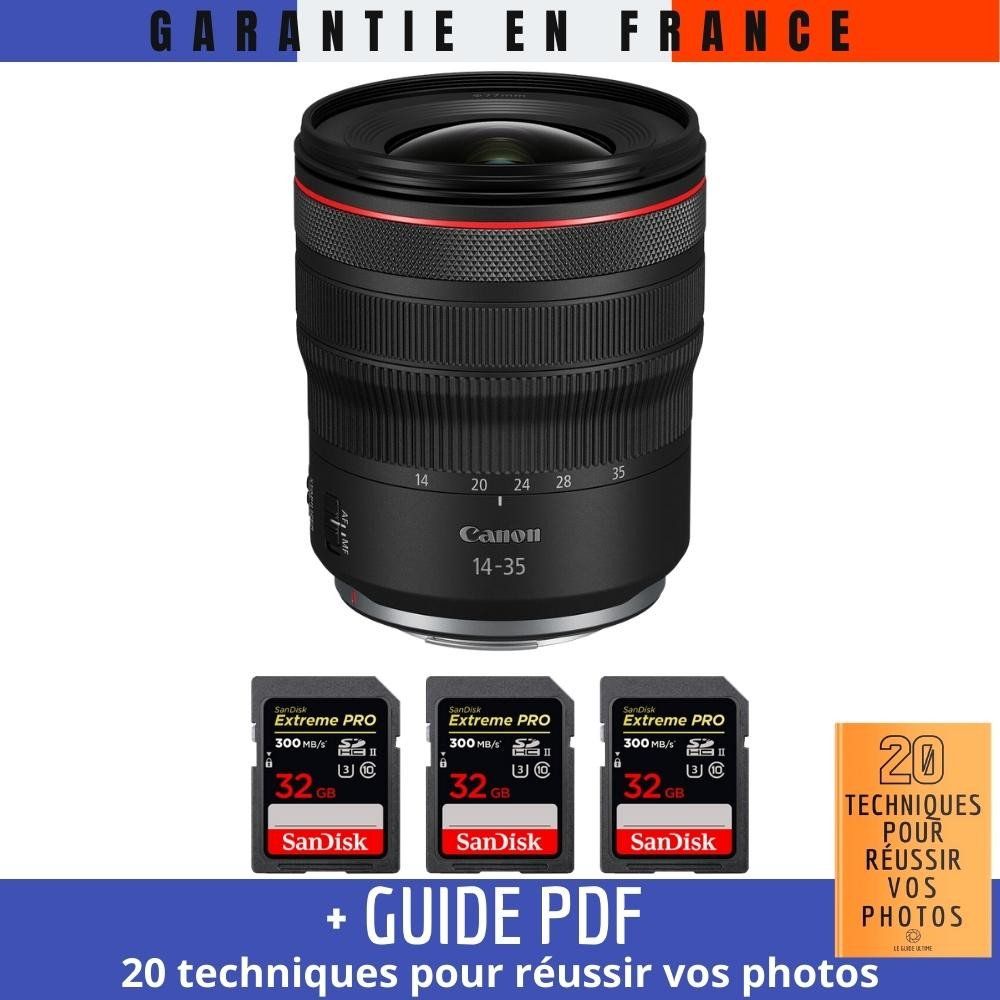 Canon RF 14 35mm f/ IS USM + 3 SanDisk Extreme PRO UHS II SDXC 300 MB/ + Guide PDF '20 TECHNIQUES POUR RÉUSSIR VOS PHOTOS
