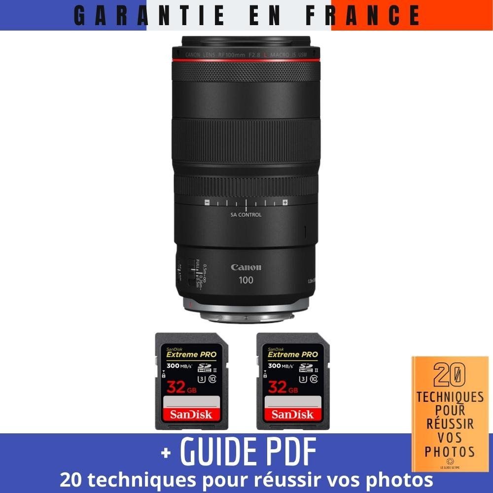 Canon RF 100mm f/ Macro IS USM + 2 SanDisk Extreme PRO UHS II SDXC 300 MB/ + Guide PDF '20 TECHNIQUES POUR RÉUSSIR VOS PHOTOS - vue 2