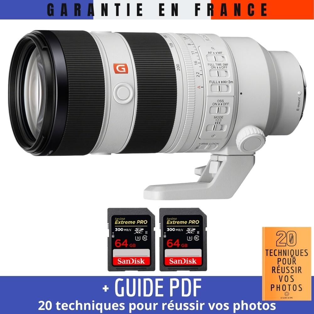Sony FE 70 200mm F2.8 GM OSS II + 2 SanDisk Extreme PRO UHS II SDXC 300 MB/ + Guide PDF '20 TECHNIQUES POUR RÉUSSIR VOS PHOTOS