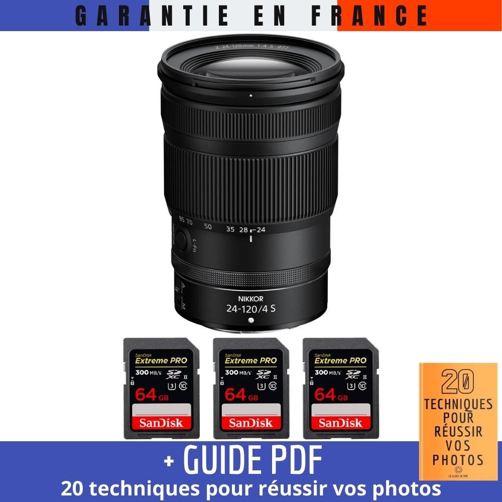 Nikon Z 24 120mm F4 + 3 SanDisk Extreme PRO UHS II SDXC 300 MB/ + Guide PDF '20 TECHNIQUES POUR RÉUSSIR VOS PHOTOS - vue 3