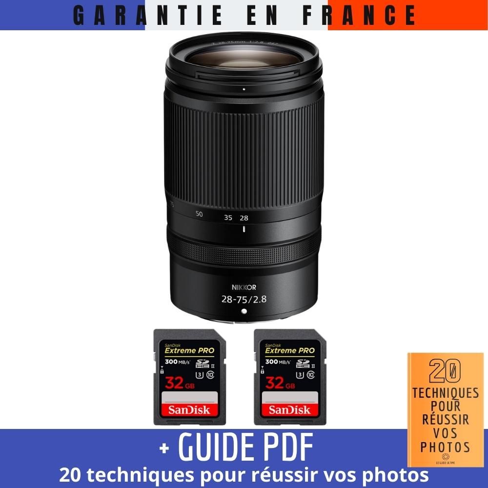 Nikon Z 28 75mm F2.8 + 2 SanDisk Extreme PRO UHS II SDXC 300 MB/ + Guide PDF '20 TECHNIQUES POUR RÉUSSIR VOS PHOTOS