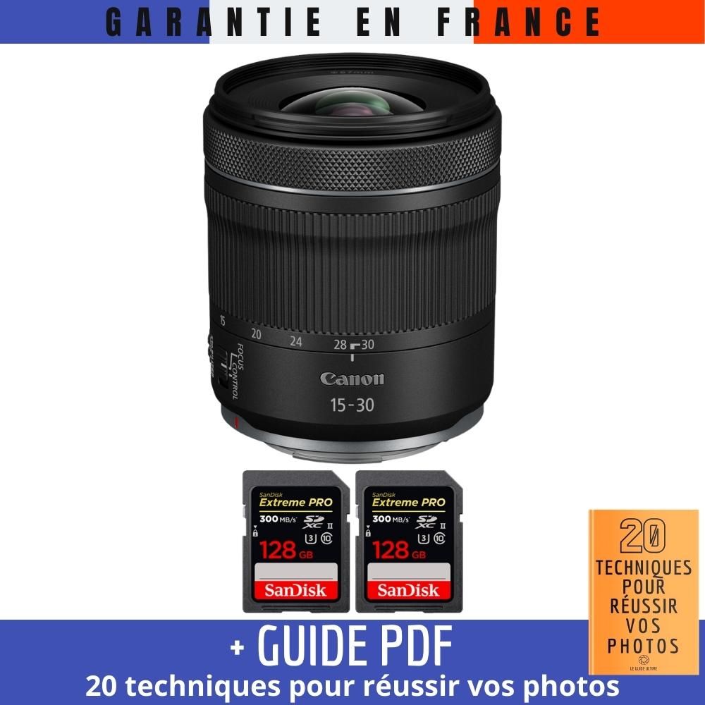 Canon RF 15 30mm F4.5 6.3 IS STM + 2 SanDisk Extreme PRO UHS II SDXC 300 MB/ + Guide PDF '20 TECHNIQUES POUR RÉUSSIR VOS PHOTOS