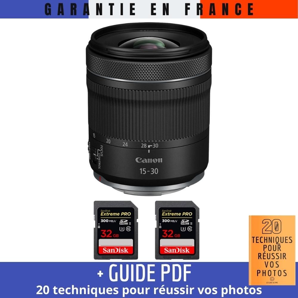 Canon RF 15 30mm F4.5 6.3 IS STM + 2 SanDisk Extreme PRO UHS II SDXC 300 MB/ + Guide PDF '20 TECHNIQUES POUR RÉUSSIR VOS PHOTOS - vue 3