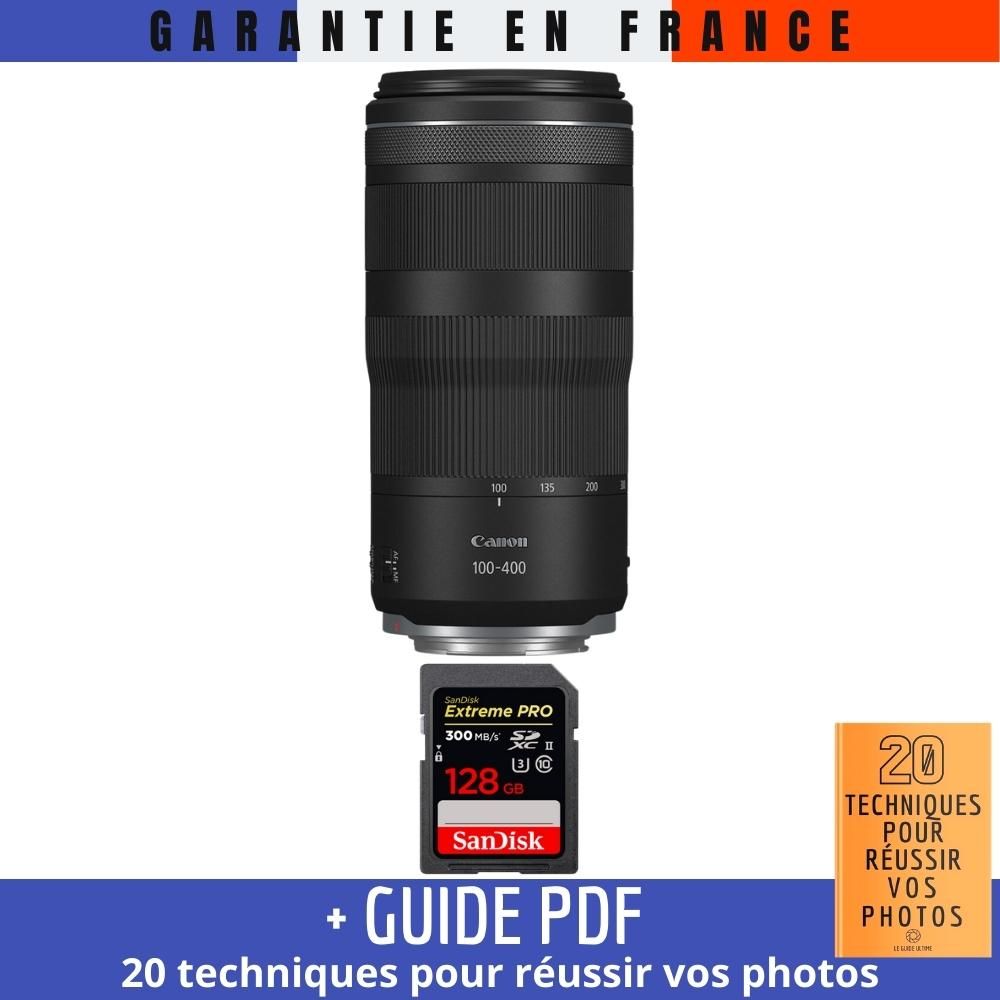 Canon RF 100 400mm f5.6 8 IS USM + 1 SanDisk Extreme PRO UHS II SDXC 300 MB/ + Guide PDF '20 TECHNIQUES POUR RÉUSSIR VOS PHOTOS
