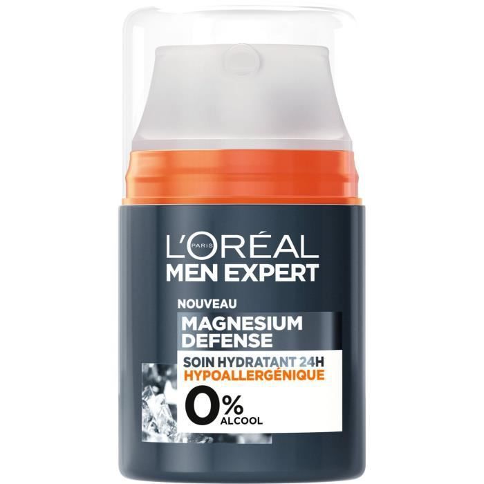 Crème Visage Hydratante 24h Magnesium Defense Hypoallergénique 0% Men Expert Men Expert La Pompe De 50ml