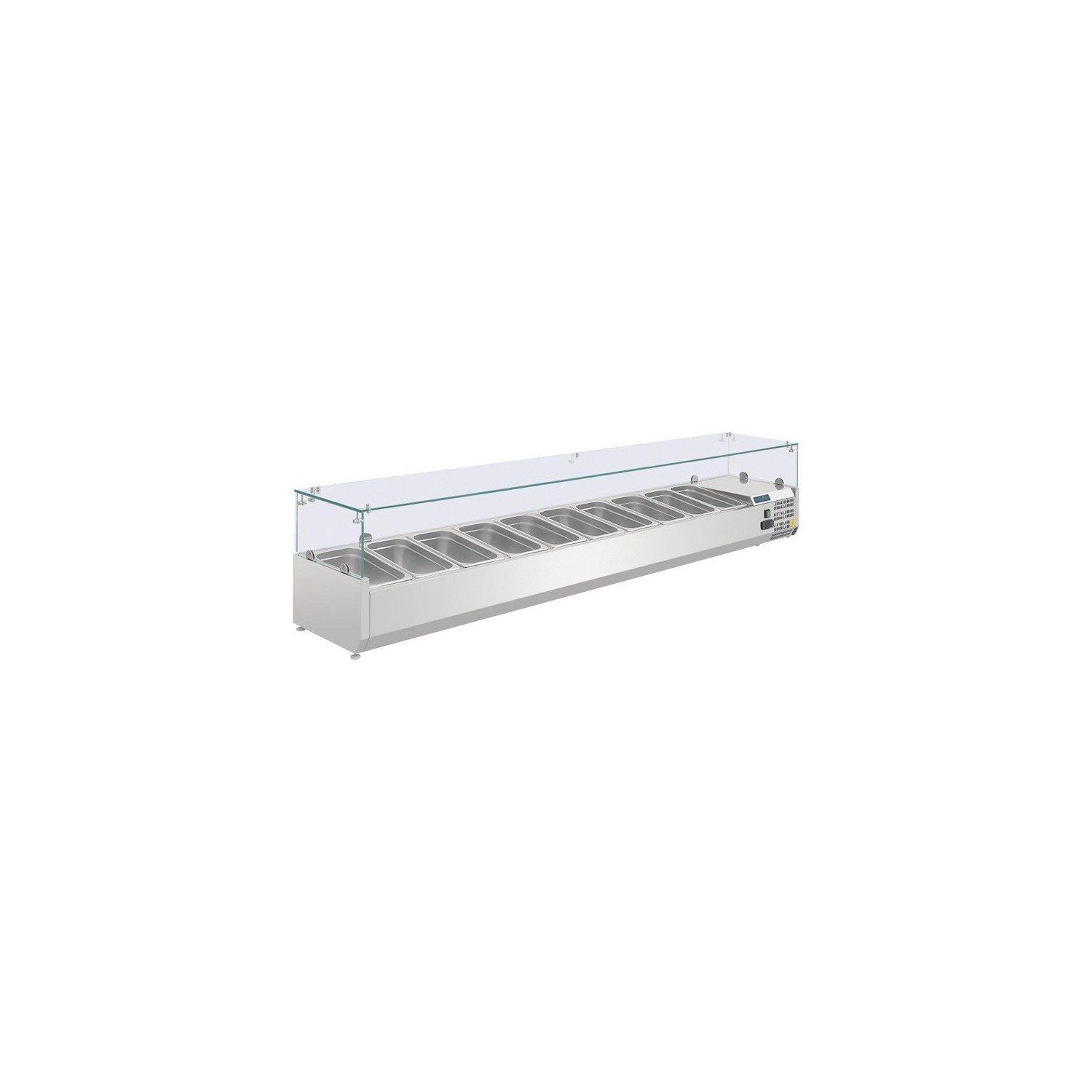 Vitrine inox réfrigérée à ingrédients 10 x GN 14 P 100 mm 220 V MONO
