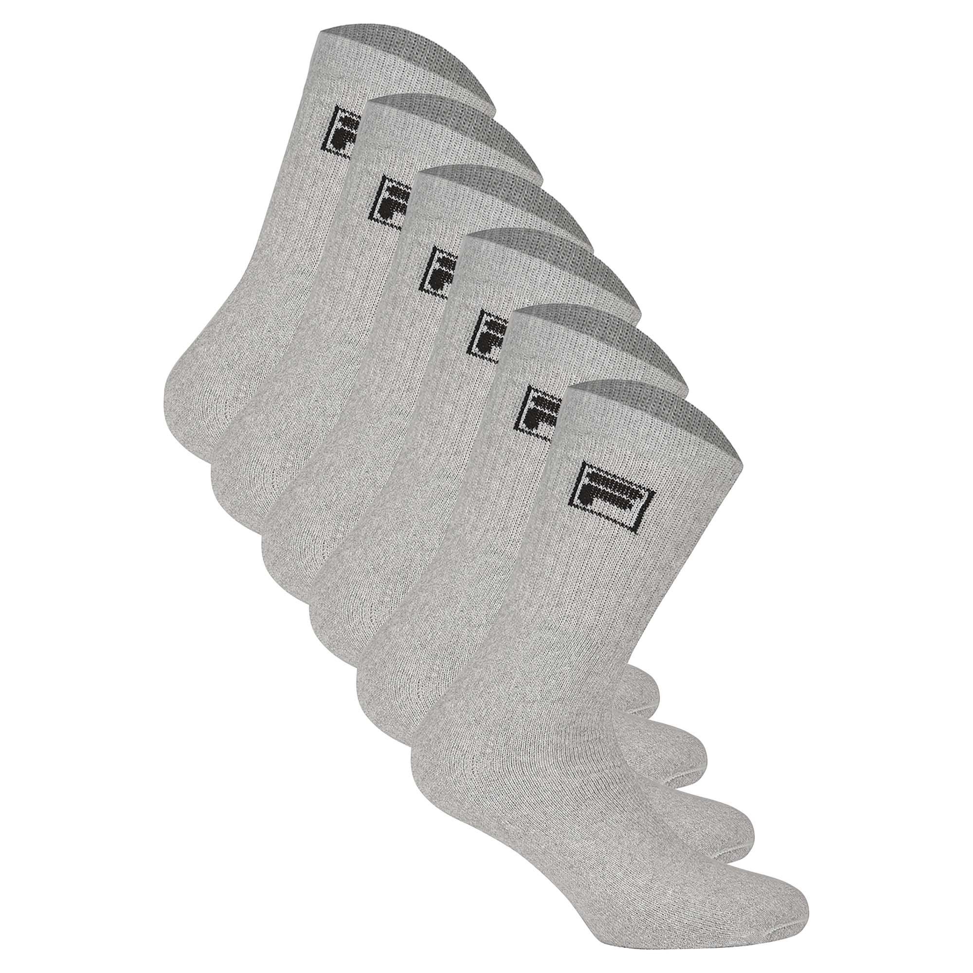 Chaussettes Fila 3 Paires Unisexe - Chaussettes De Tennis Éponge, Chaussettes D'équipe, Ceinture Avec Logo, 35-46 Mélange Classique (Noir; Blanc; Gris) 39-42