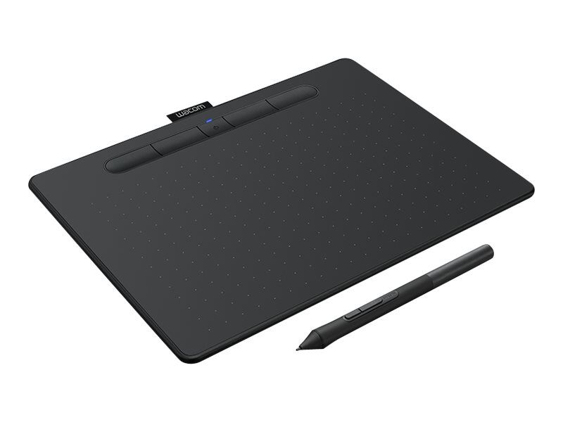 Stylet créatif Wacom Intuos Moyen - Numériseur - 21.6 x 13.5 cm - électromagnétique - 4 boutons - sans fil, filaire - USB, Bluetooth - noir