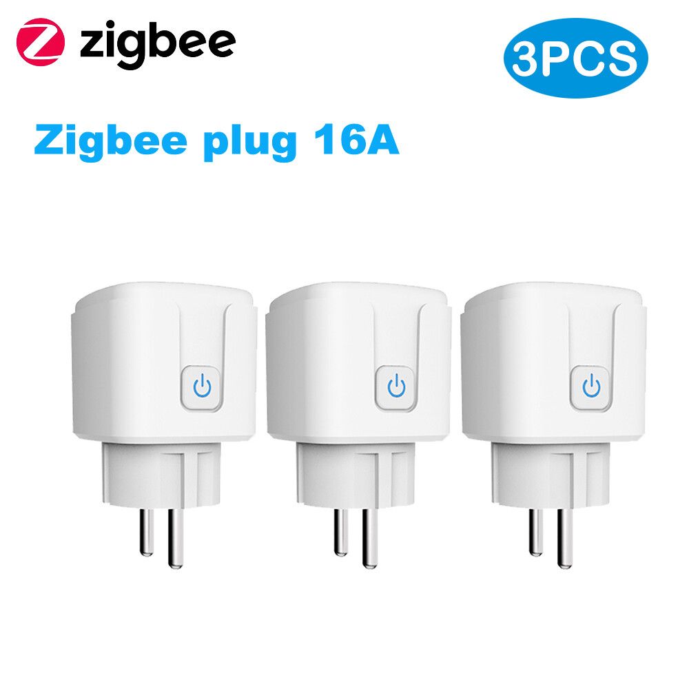 Prise Tuya Smart Zigbee 16A/20A,prise ue,compteur de puissance 3680W,compatible avec Alexa Assistant domestique et Hub Tuya ZigBee - Type zigbee plug 3pcs #B