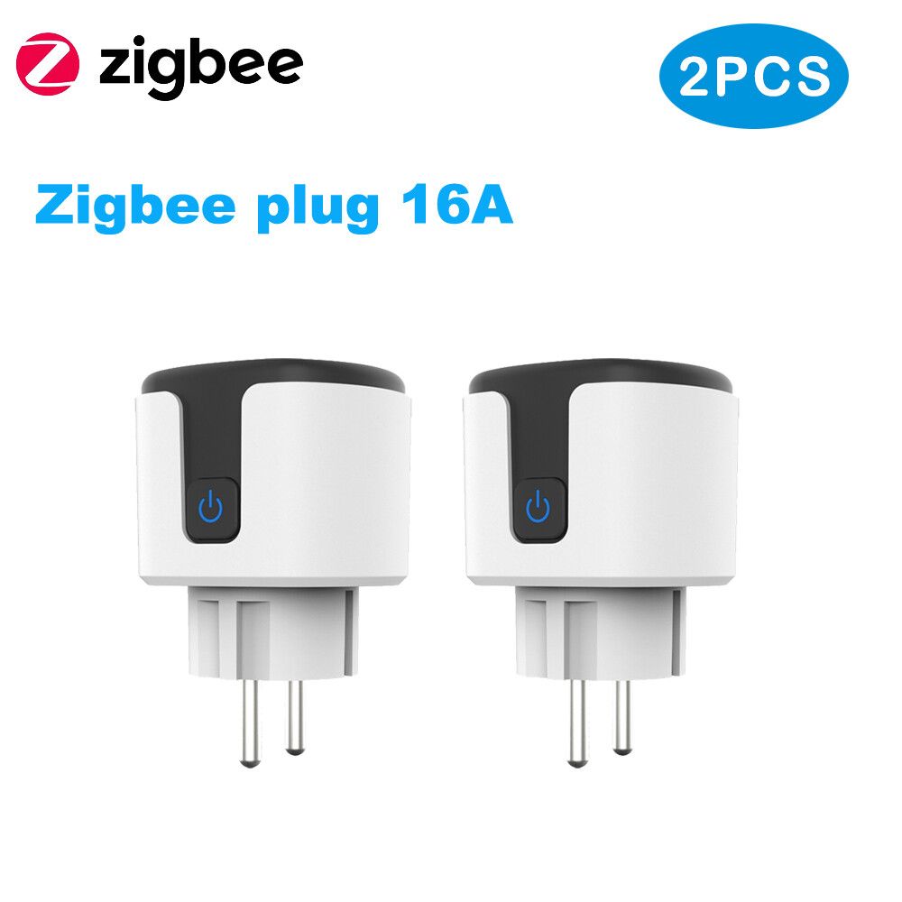 Prise Tuya Smart Zigbee 16A/20A,prise ue,compteur de puissance 3680W,compatible avec Alexa Assistant domestique et Hub Tuya ZigBee - Type zigbee plug 2pcs #B