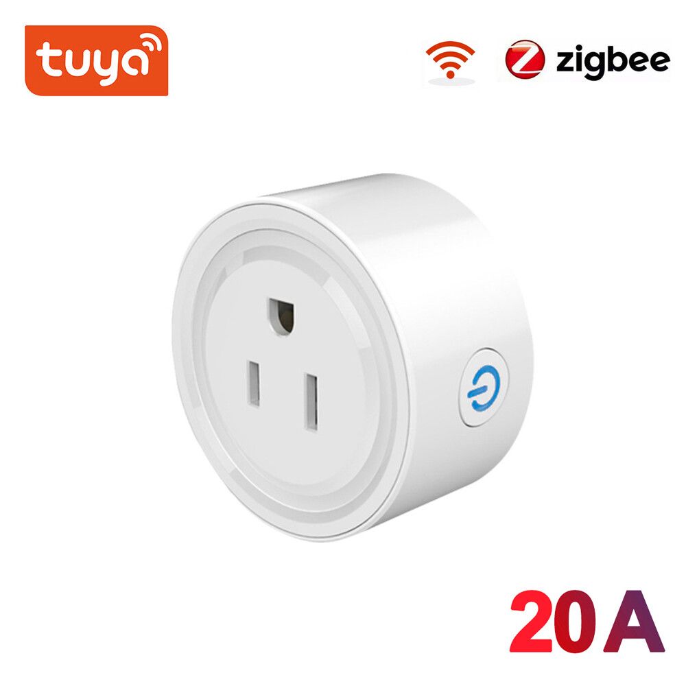 Prise de courant Tuya Smart Zigbee,moniteur d'alimentation 20A,prise de contrôle sans fil US avec minuterie d'énergie nous-mêmes avec Alexa Home Assistant - Type 1PC