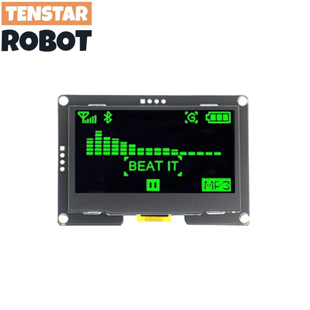 écran LCD OLED pour Ardu37C51",technologie SSD1309,2.4,4 broches,IIC,I2C,éventuelles I,interface série,2.42 pouces,128 pouces,"12864x64 - Type I2C interface Green