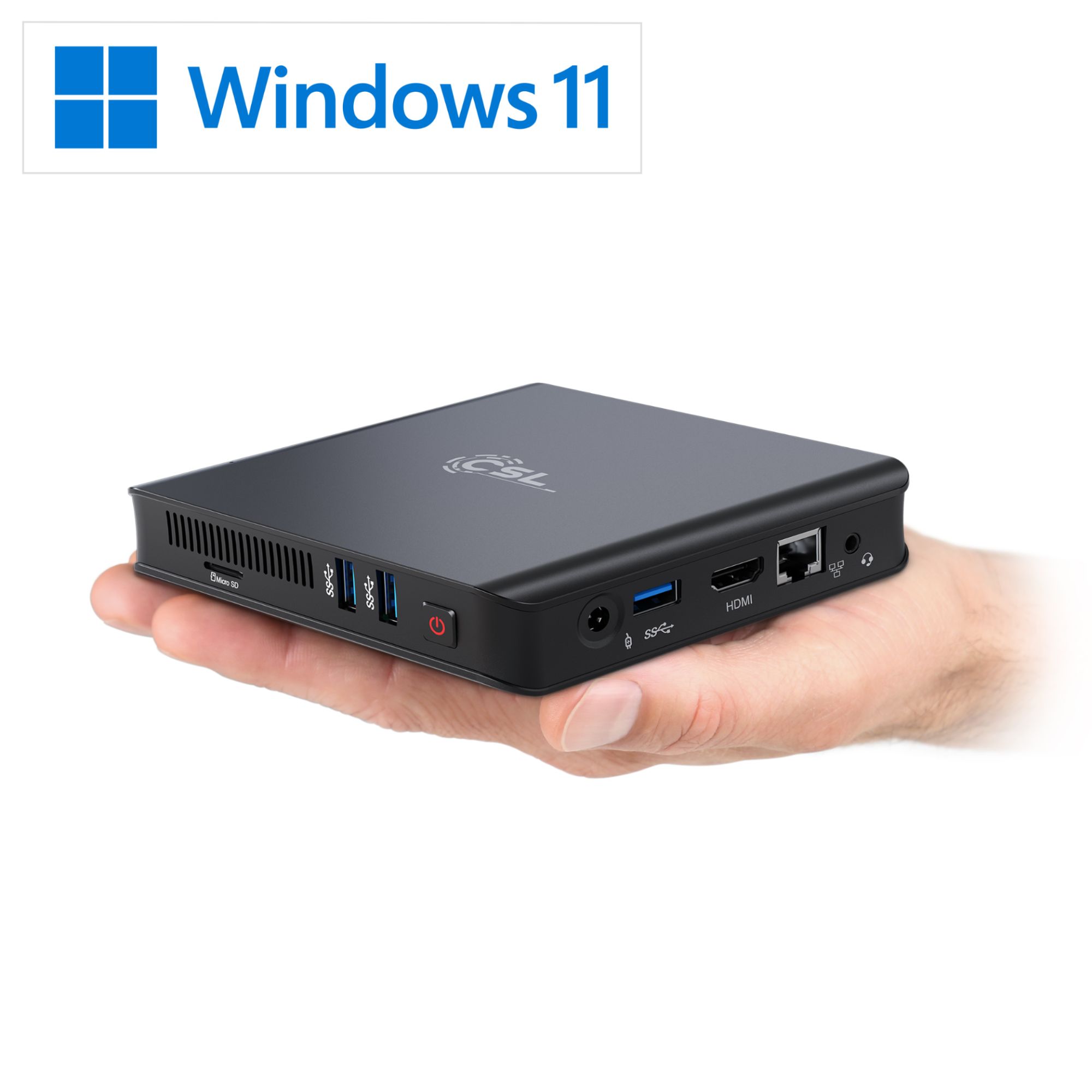 Mini PC CSL Narrow Box Ultra HD Compact v5 / Windows 11 Famille