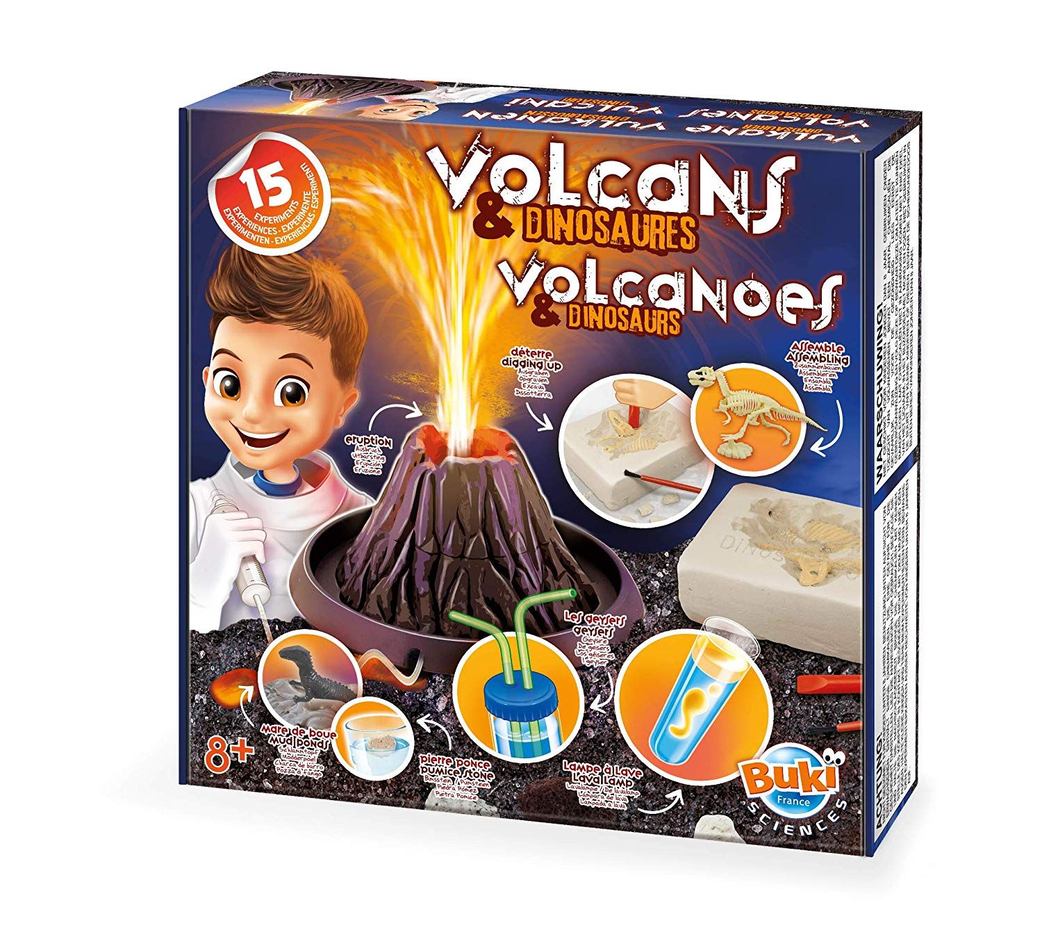 Jeu éducatif Volcans et Dinosaures : 15 expériences fascinantes pour les enfants Neuf