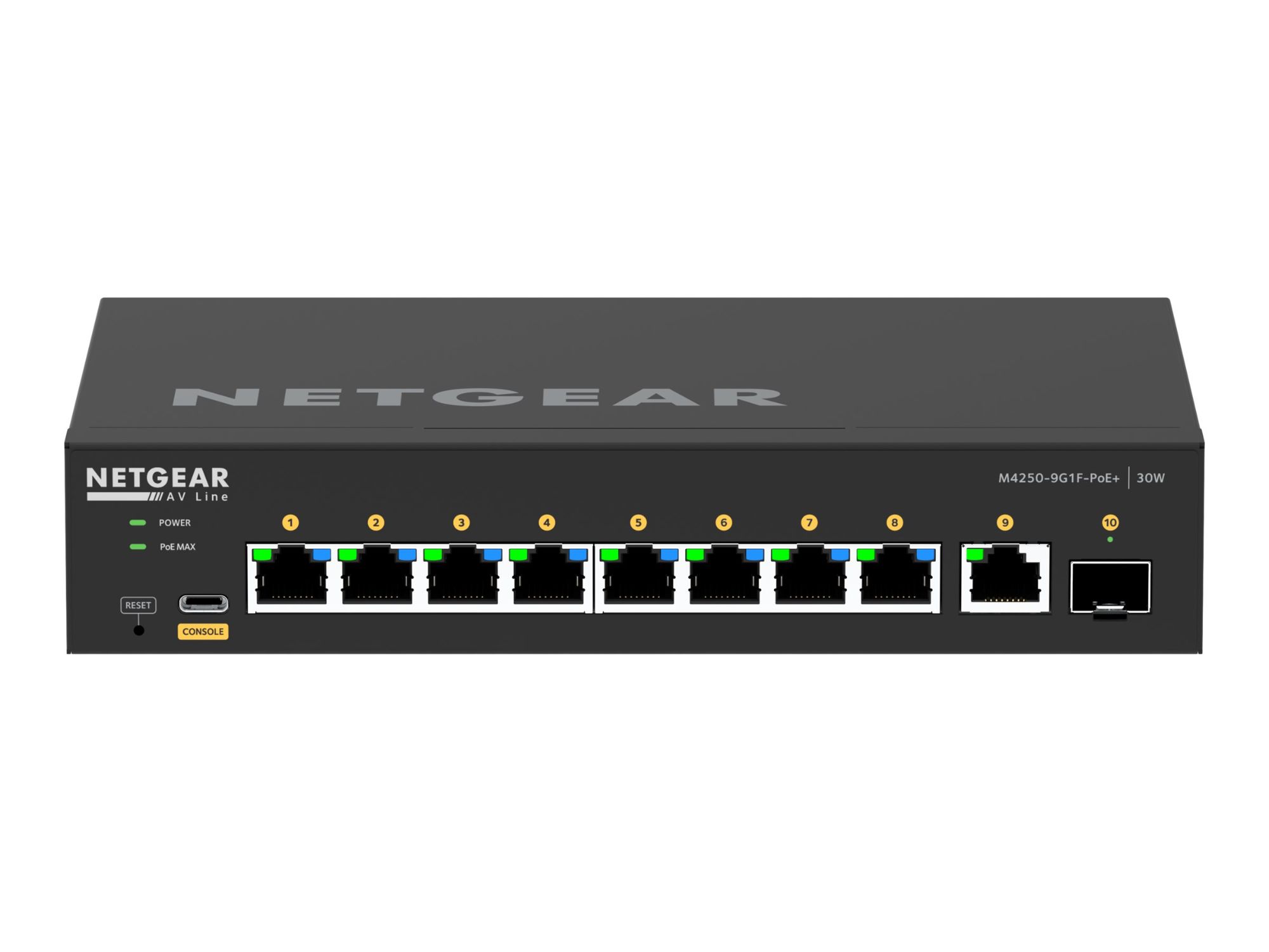 Netgear M4250 9G1F POE+ 10 PORT AVLINE - vue 5