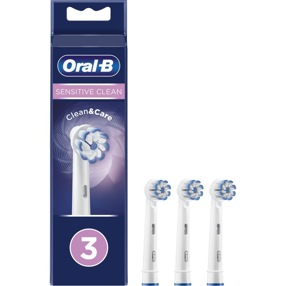 Oral-B Sensitive Clean Clean&care - Tête De Brosse De Rechange - Pour Brosse À Dent (Pack De 3) - Pour Vitality Sensitive Clean