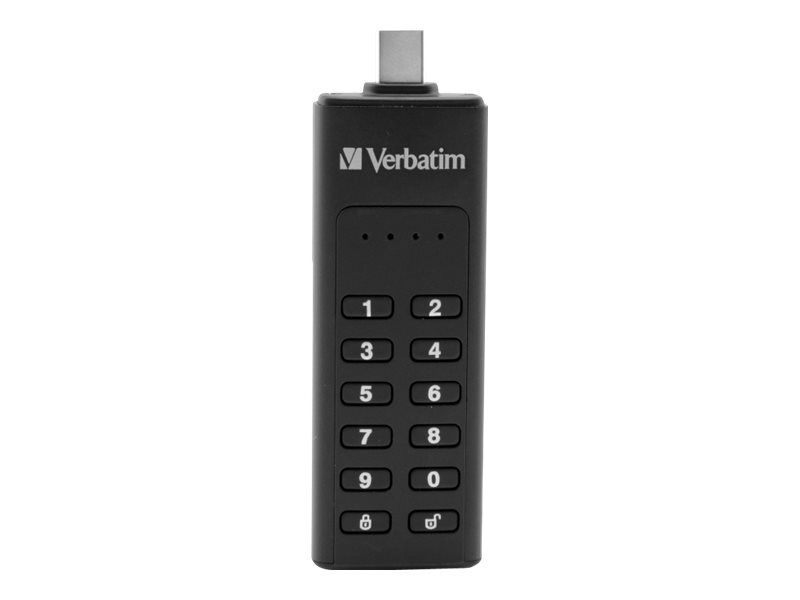 Verbatim Keypad Secure - Clé USB - chiffré - 128 Go - USB-C 3.1 Verbatim Keypad Secure - Clé USB - chiffré - 128 Go - USB-C 3.1
