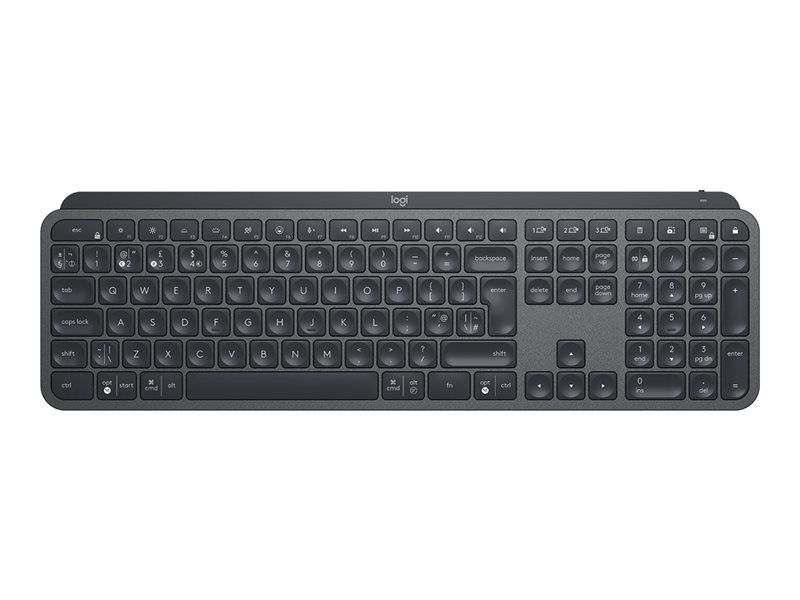 Logitech MX Keys - Clavier - rétroéclairé - sans fil - Bluetooth, 2.4 GHz - QWERTY - Italien - graphite