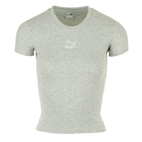 puma classics ribbed slim tee - L