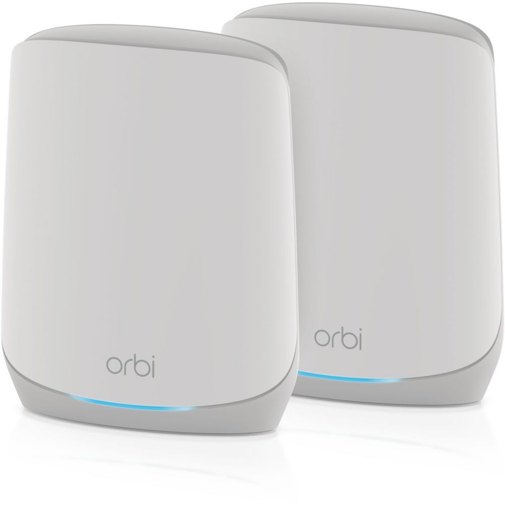 NETGEAR Orbi RBK762S - Système Wi-Fi - (routeur, rallonge) - jusqu'à 5000 pieds carrés - maillage 1GbE - Wi-Fi 6 - Tri-bande