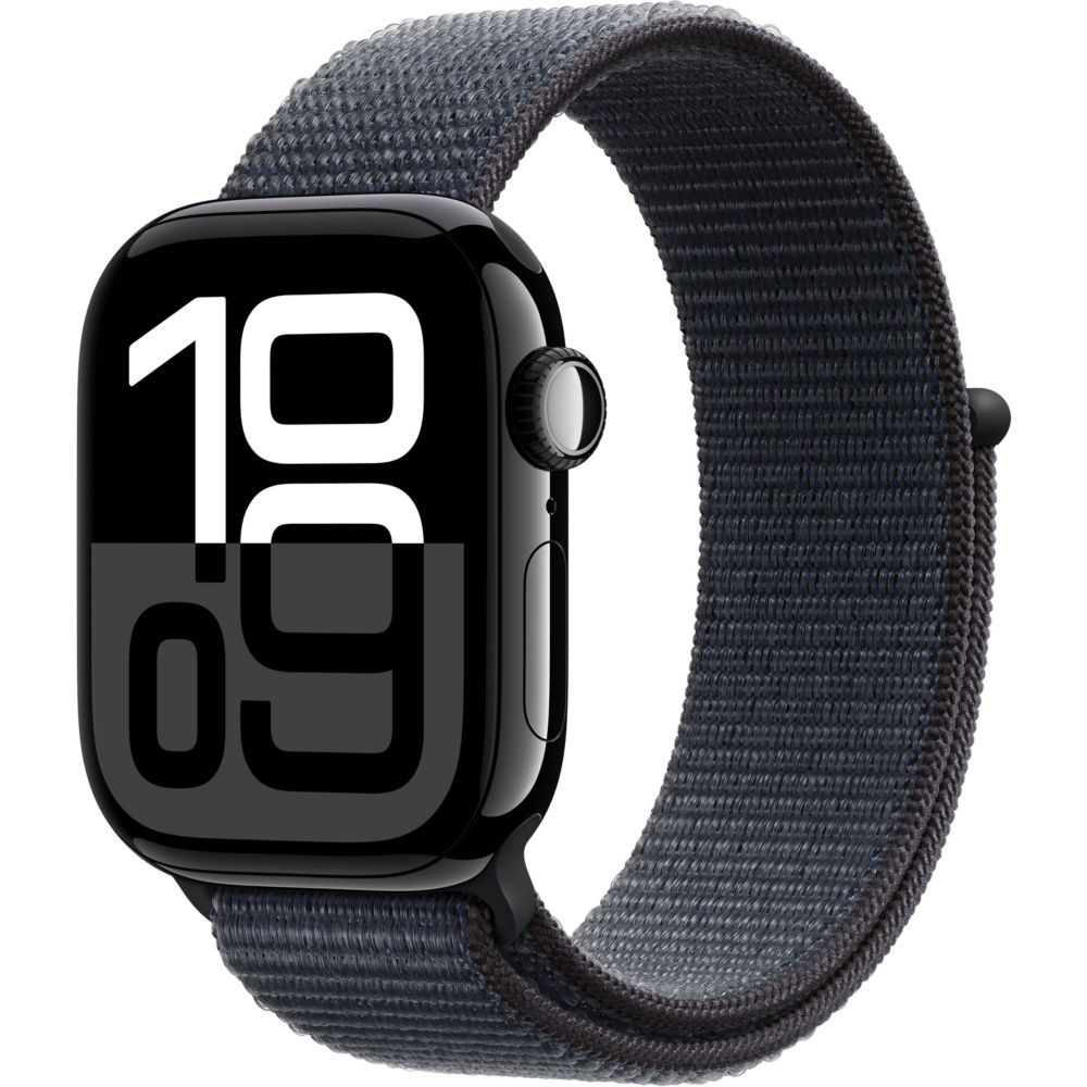 Apple Watch Series 10 GPS + Cellular - Boîtier Aluminium 42 mm Finition Noir de jais - Boucle