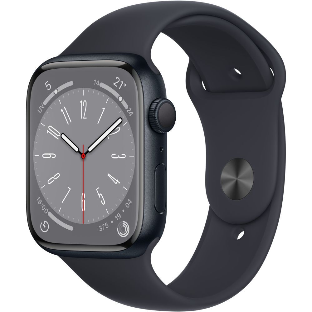 Apple Watch Series 8 (GPS) - Boîtier 45 mm Aluminium Minuit avec Bracelet Sport Minuit